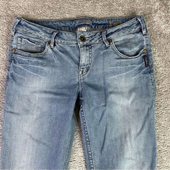 Silver Jeans Lael Women's 29X30.5 Blue Bootcut Low Rise Light Demin Stretch - Picture 2 of 16